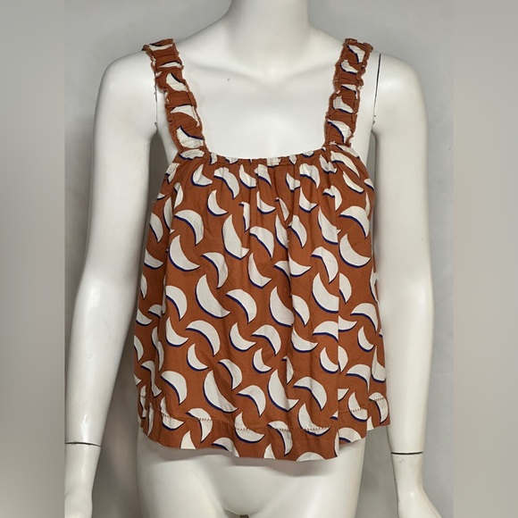 Lilla P Small Brown and White Patterned Women's Tank Top - Picture 3 of 9